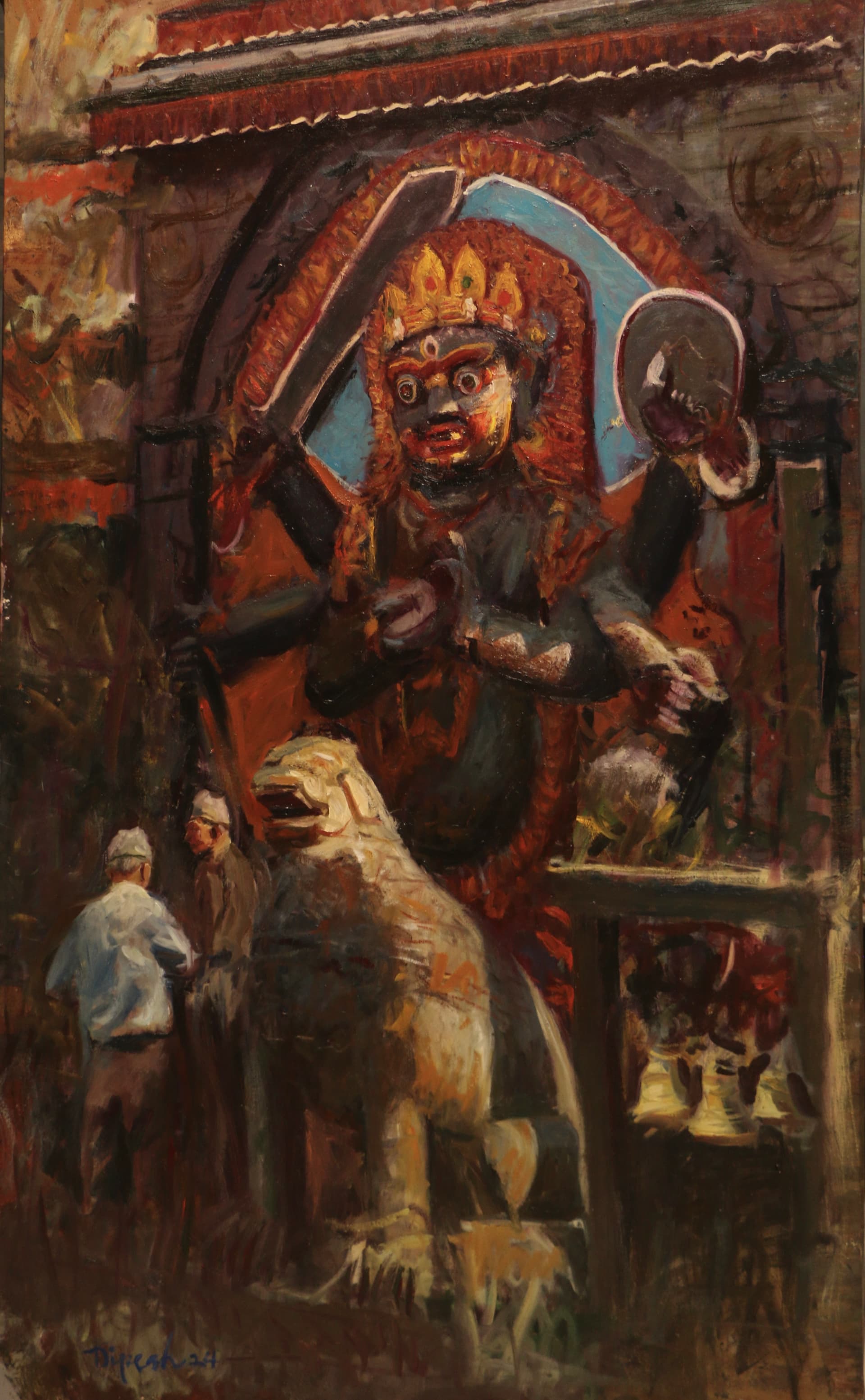 Evening light on Kaal Bhairav (light on energy and faith)