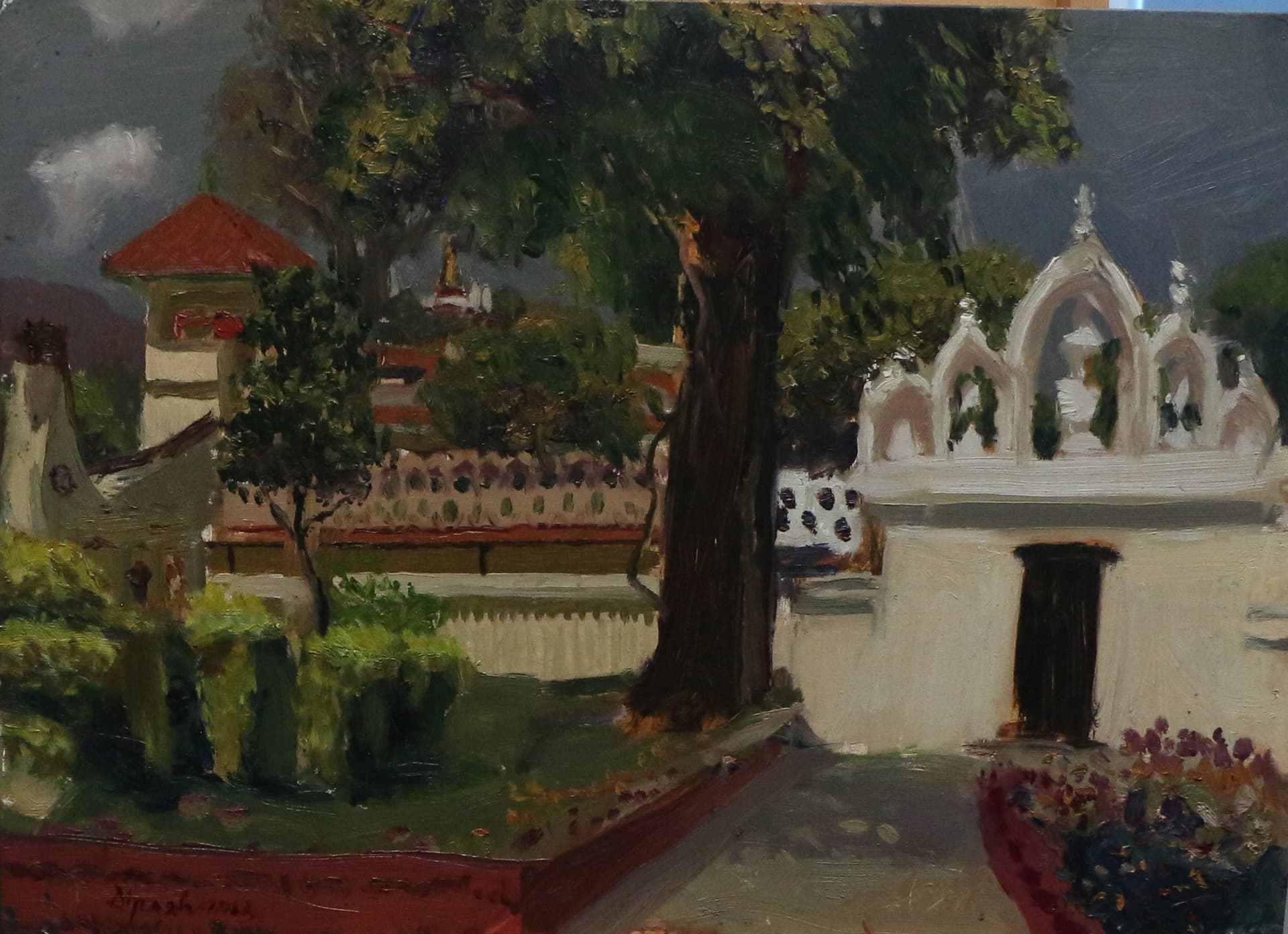 Chhauni museum gate and Swayambhu view 